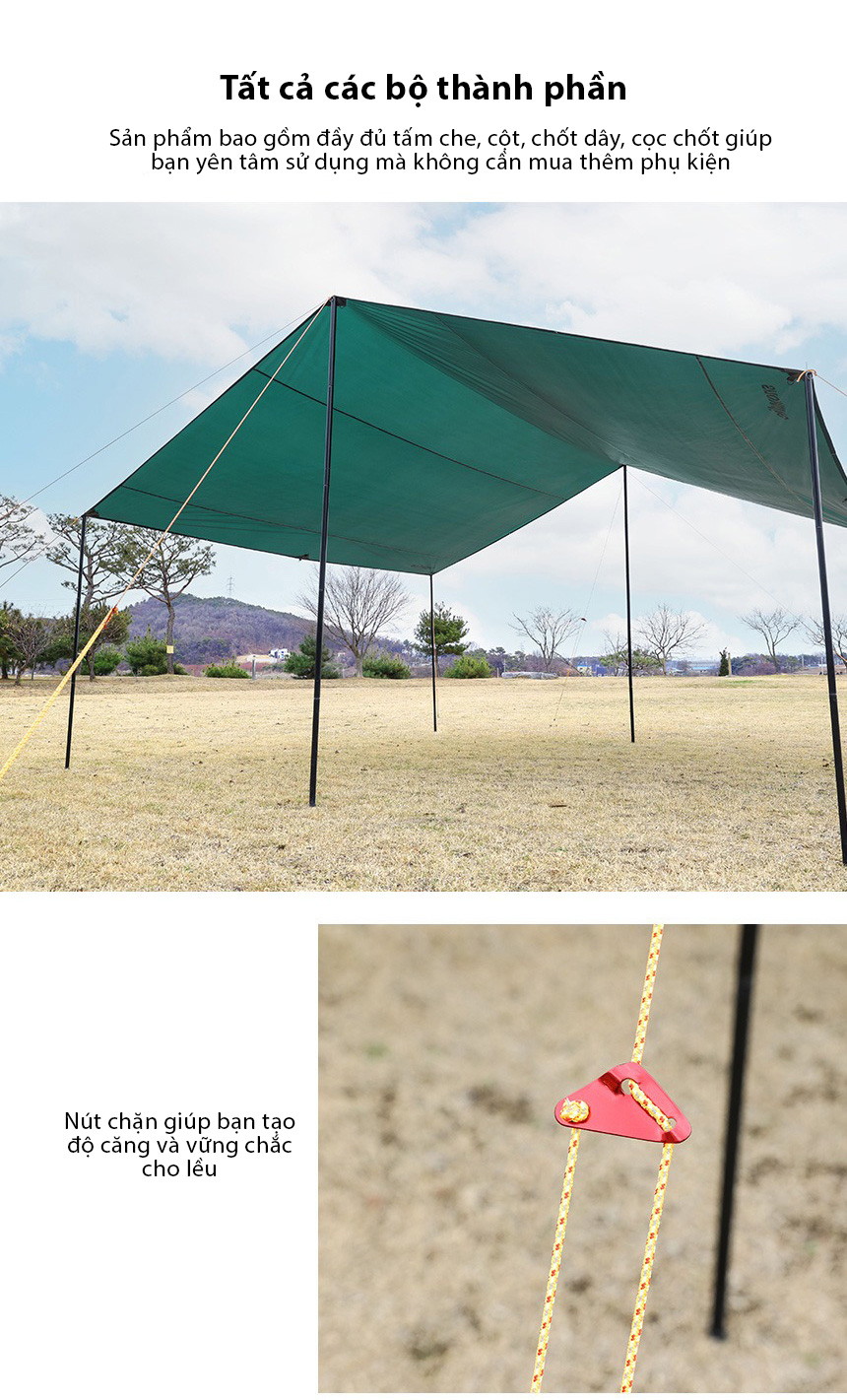 Tấm tăng lều Snowline Field Recta Tarp Set L SNG5ULP009 Green