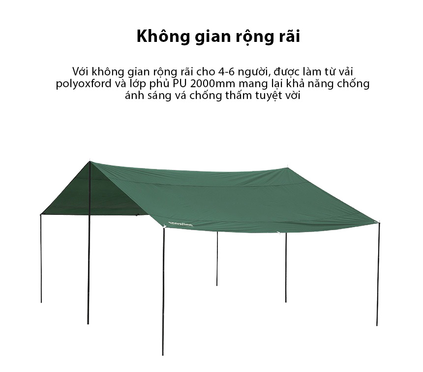 Tấm tăng lều Snowline Field Recta Tarp Set L SNG5ULP009 Green